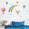 Rainbow Cloud Hot Air Balloon Wall Sticker Creative Decal for Living Room Bedroom Nursery Kids Room Wall Decor