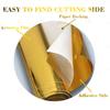 1Roll Glossy Gold Permanent Adhesive Vinyl Lettering Film DIY for Suitcase Door Glass Wooden Car Scooter Waterproof Stickers