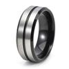 2026 Jewelry 8MM Wide Face Groove Diagonal Ring Men's Fashion Unisex Style Ring Accessories