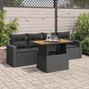 Vidaxl 5-Cz. Set da Salotto per Giardino, Cuscini, Rattan Nero PE
