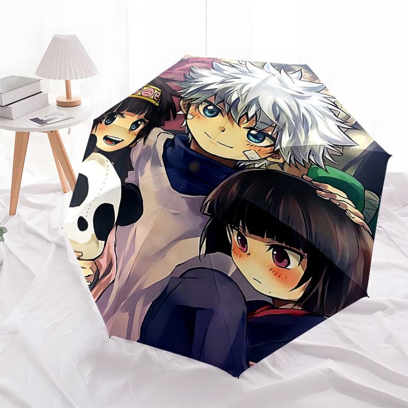 

1pc Christmas Snowman Scene Automatic Folding Umbrella, Portable 3-Fold Design with Iron Frame, Perfect for Outdoor Use, Festive Gift for Fans, Travel