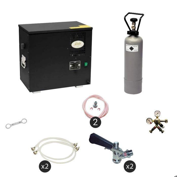 Ensemble complet - Tireuse a biere - AS-40 machine a biere, sous le comptoir, 2 lignes, 40 l/h, KEG 2:Type G, KEG:NC adaptateur