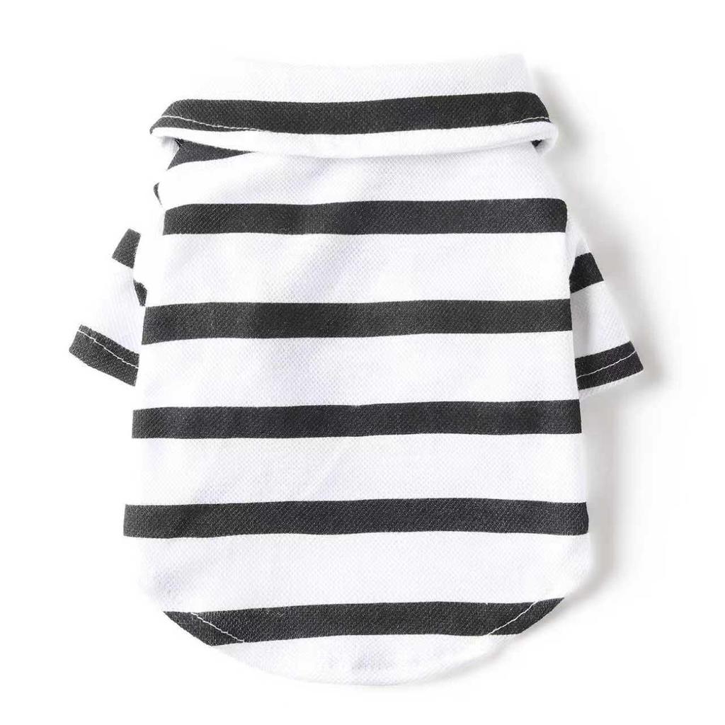 Striped Polo Collar Shirt for Cats and Dogs (Spring/Fall) - Fits Breeds like Teddy, Bichon, Pomeranian