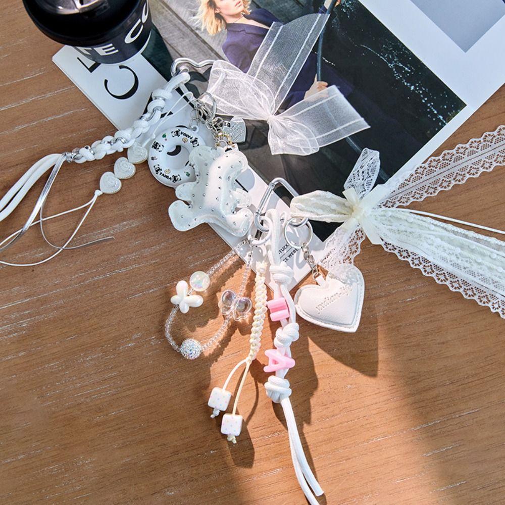 Bag Charm Braided Rope Bag Pendant High-grade Love Tassel Keyring  Female Lady Girl