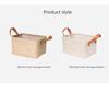 Simple Foldable Woven Jute Fabric Storage Basket for Wardrobe