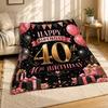 Happy 40th Birthday Coral Fleece Blanket