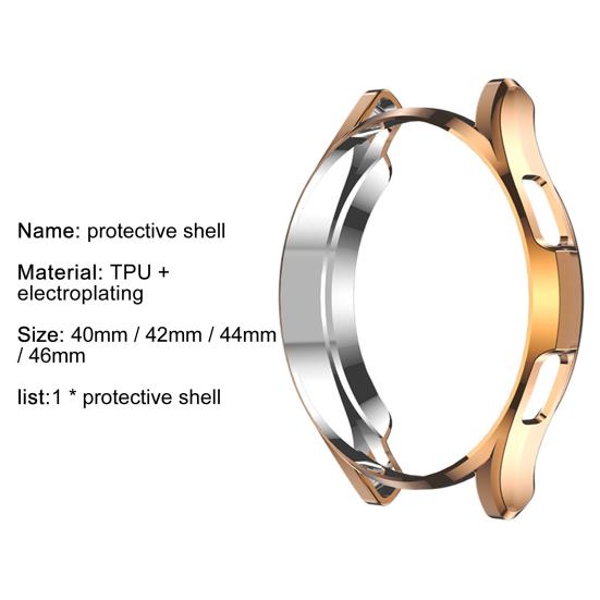 Protective Frame Thickened Design Sweat-proof TPU 40/42/44/46mm Waterproof Watch Protector Shell for Samsung Galaxy Watch 4/4 Classic
