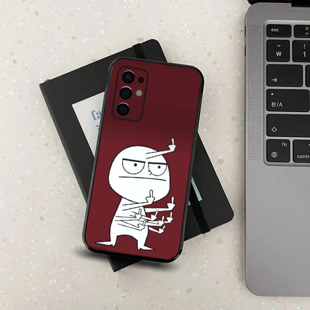 Funny Man Middle Finger Phone Case For Samsung S24,S21,S22,S23,S30,Ultra,S20,Plus,Fe,Lite,Note,10,9,5G Black Soft Cover