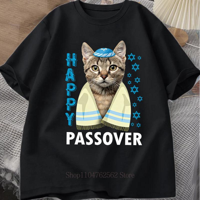 

Passover Cat Print Tshirts Summer Fashion Funny Casual Tops for Unisex Streetwear Oversize Women ONeck Short Sleeve Tops Tshirts 4XL