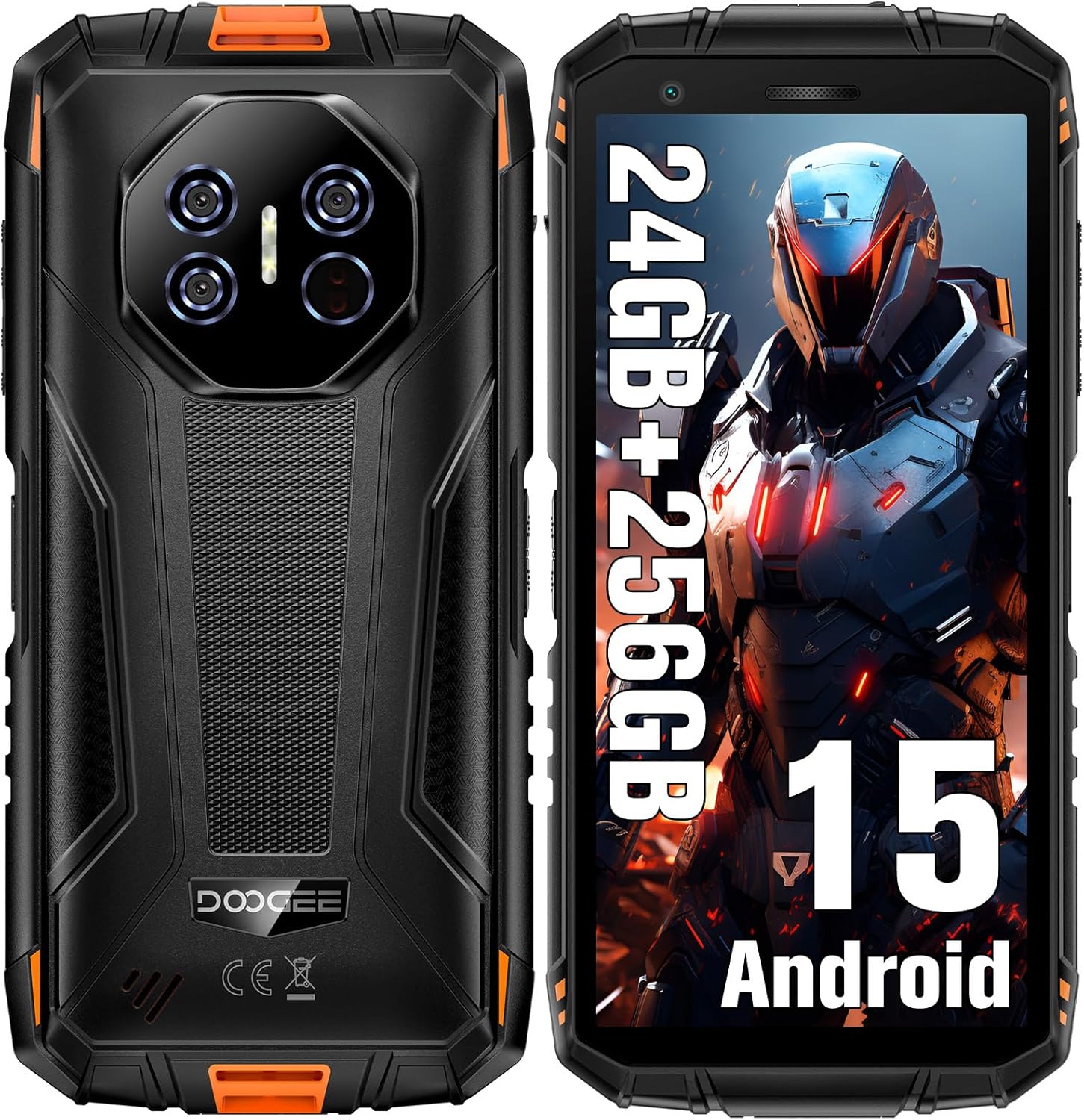 

Doogee Fire3 Ultra Мобільний телефон 24 ГБ+256 ГБ 5.55 Дисплей 16 МП 8350 мАг Android 15-сірий помаранчевий