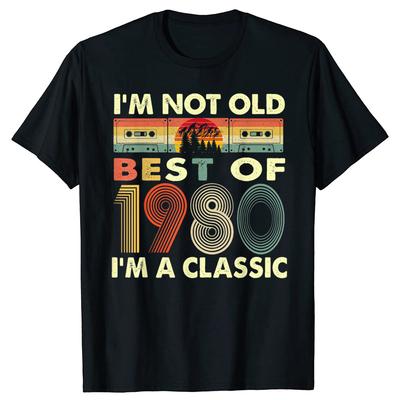 Mens Vintage 45 Year Classic TShirt Best Birthday Gift Summer 45 Year Classic 1980 Limited Edition Custom Printed TShirt