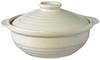 NATURAL New IH-compatible Earthenware Pot, Size 9, White, for 4-5 People
