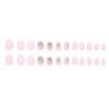 24Pcs Almond Press On Nail Flower French Fake Nail Acrylic False Nail,Artificial Nail Glues On Nail for Womens Girls