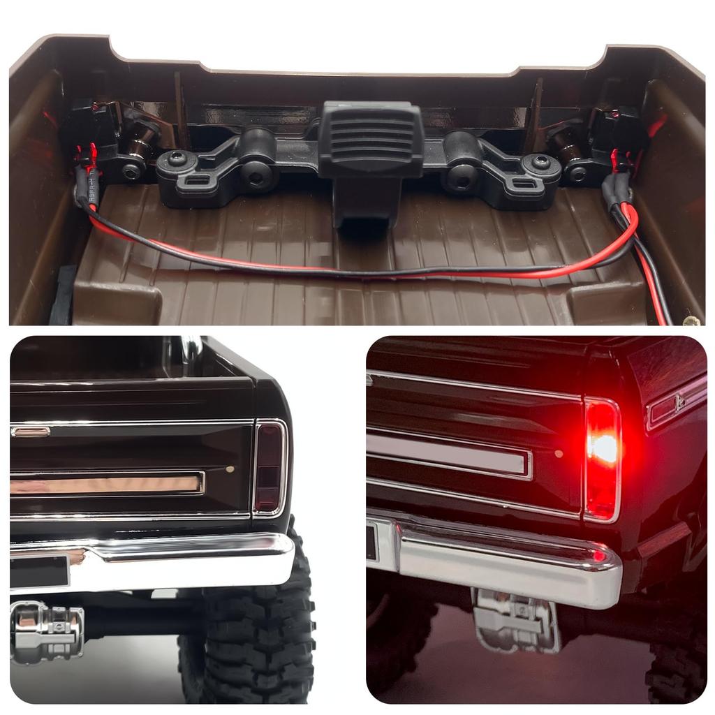 TRZX Resin RC Front & Rear LED Light Kit Headlights & Taillights Upgrade Parts for 1/18 Traxxas TRX4M F150 RC Crawler Car