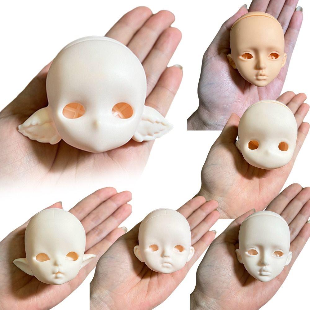 Soft PVC 1/6 MJD Doll Head Handmade BJD Doll's Head New No Makeup Doll Head Practice Makeup