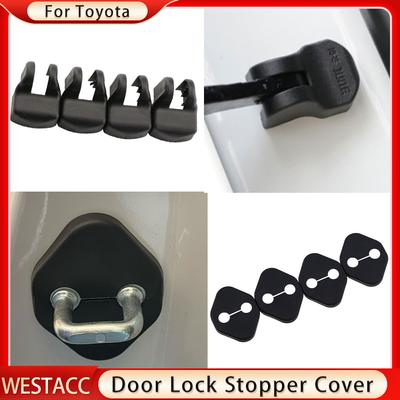 4Pcs ABS Car Door Lock Cover Door Stopper Cover for Toyota Camry 2008-2013 Corolla 2008-2013 RAV4 RAV 4 2013-2018