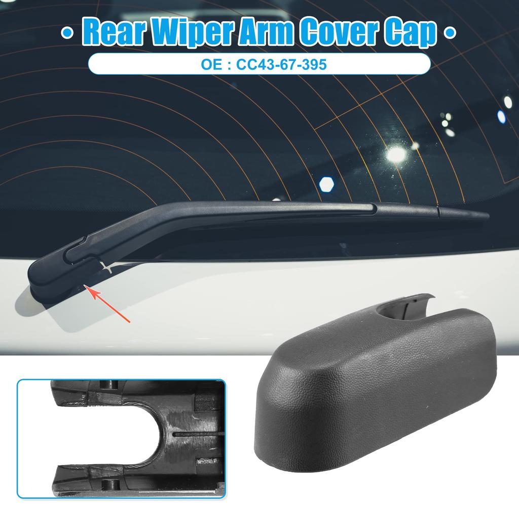 ACROPIX Heckscheibenwischerarm Mutter Abdeckkappe für Mazda Kompatibel mit CX-9 Schwarz 1 Stück
