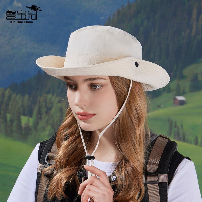 Sommer Outdoor Hut mit breiter Krempe Sonnenhut wasserdicht schnelltrocknend Bucket Hat Männer und Frauen Bergsteigen Angeln Wandern Sonnenhut