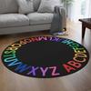 Rainbow Alphabet Play Mat - Area Mat with Colorful Letter Design,round Rug for Bedroom, Classroom Kids Play and Reading Area Rug