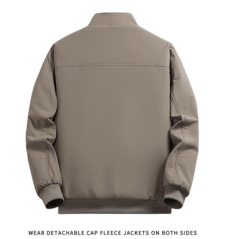 Men's Cross-Border Warm Cotton Stand-Up Collar Jacket - Large Size Casual Coat for Middle-Aged and Elderly