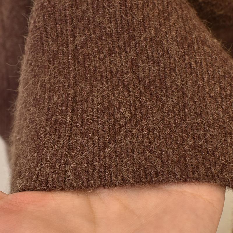 Women's Autumn and Winter High Waisted Elastic Knit Solid Colour Half-body Skirt