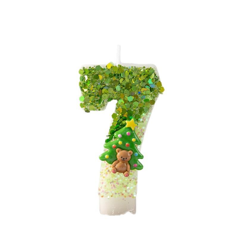 Christmas Tree Holiday Number Candle Innovation 0-9 Handmade Diy Decoration Crafts