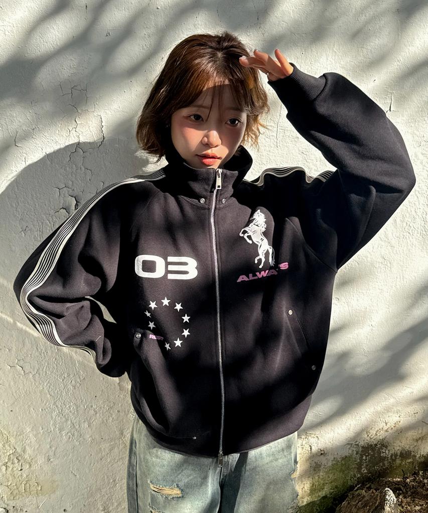 Amou Amou Horse Track Jacket Black