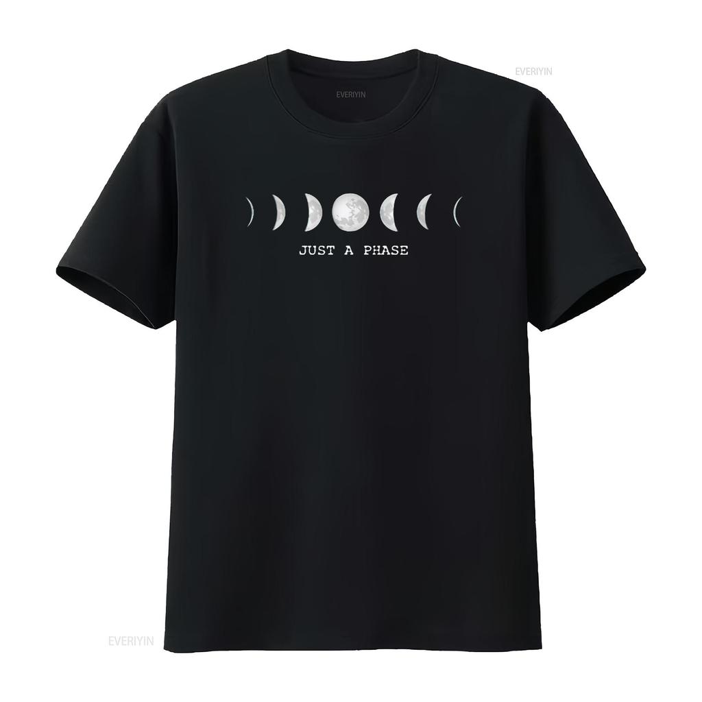 Jen Fáze Měsíce Tričko Lunární Vesmír Pánské Černá X Velká vintage Oprané značkové oblečení Měkké Pohodlné streetwear Stylové