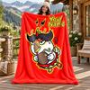 Buldak Custom Name Flannel Blanket Personalized Soft Warm Plush Throw Blanket Customized Gift for Family Friends