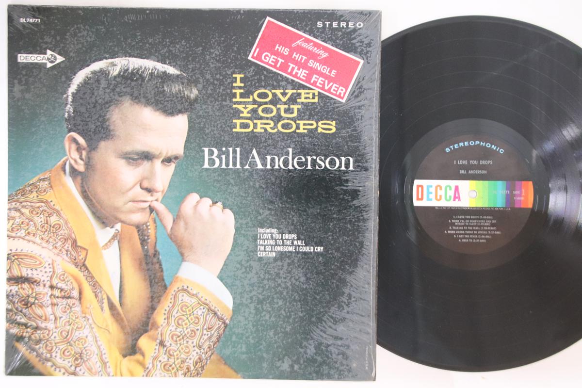 

LP Record BILL ANDERSON - I Love You Drops DL74771 DECCA 1966 US Country Used