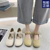 With skirt lady single shoes women's spring 2025 new soft-soled comfortable Mary Jane shoes French gentle beanie shoes
