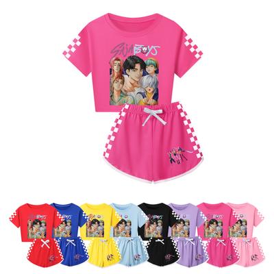 Kpop Witch Hunt Summer Boy Girls Cute Comfortable Soft Printed Half Body Short Sleeved Shorts Set