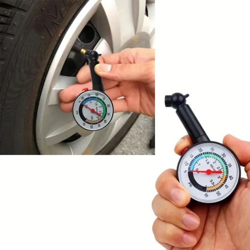 Car Tire Pressure Gauge High Precision Analog Pointer Tyre Inflation Deflation Meter Auto PSI Bar Tester Tool Universal Vehicle