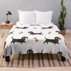 Dachshund Dog Blanket Fleece Spring/Autumn Wiener Sausage Dog Lightweight Throw Blankets for Sofa Car Bed King Queen Size