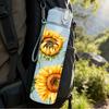 1PC Sunflower Boho Farm Floral Pattern 750ml Color Plastic Sports Water Bottle Leakproof Flip Straw Lid Suitable for Sports Office Home Use