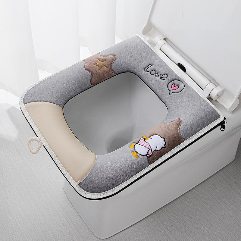 Toilet seat zipper universal waterproof seat cushion cartoon four seasons universal cute cushion