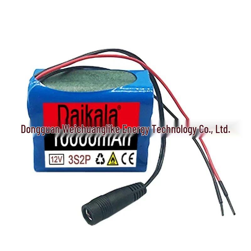 12V 10Ah 3S2P 18650 Lithium-Ion Rechargeable Battery with BMS Protection.