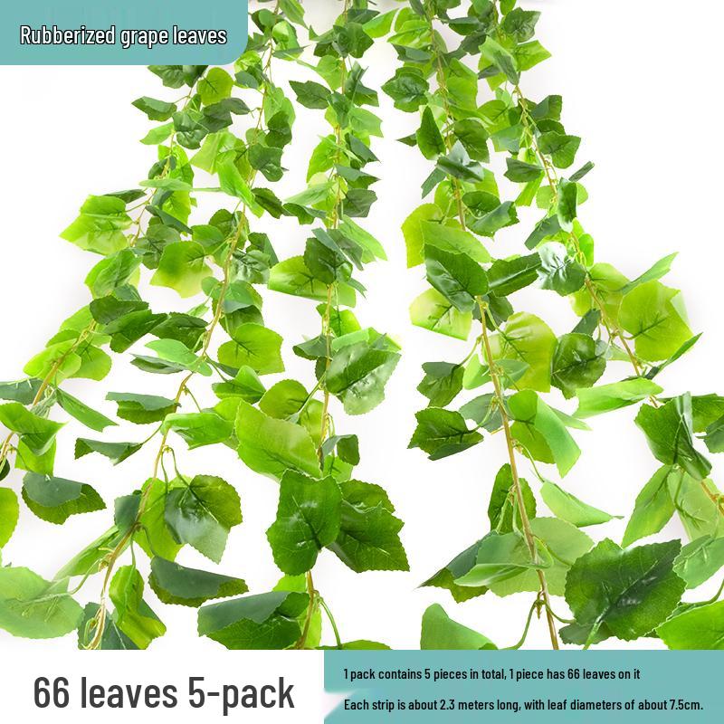 Rattan Air Conditioning Pipe Cover with Artificial Green Vines and Leaves