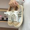 2024 Spring and Autumn New Little White Shoes Women's Hong Kong Style Academy Style Korean Edition Thick-soled Couples Comfortable Running Casual Boar