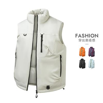 New Thickened Stand-up Collar Vest Men's Autumn and Winter Dopamine Warm Windproof Vest Vest Vest Vest Vest Vest Jacket