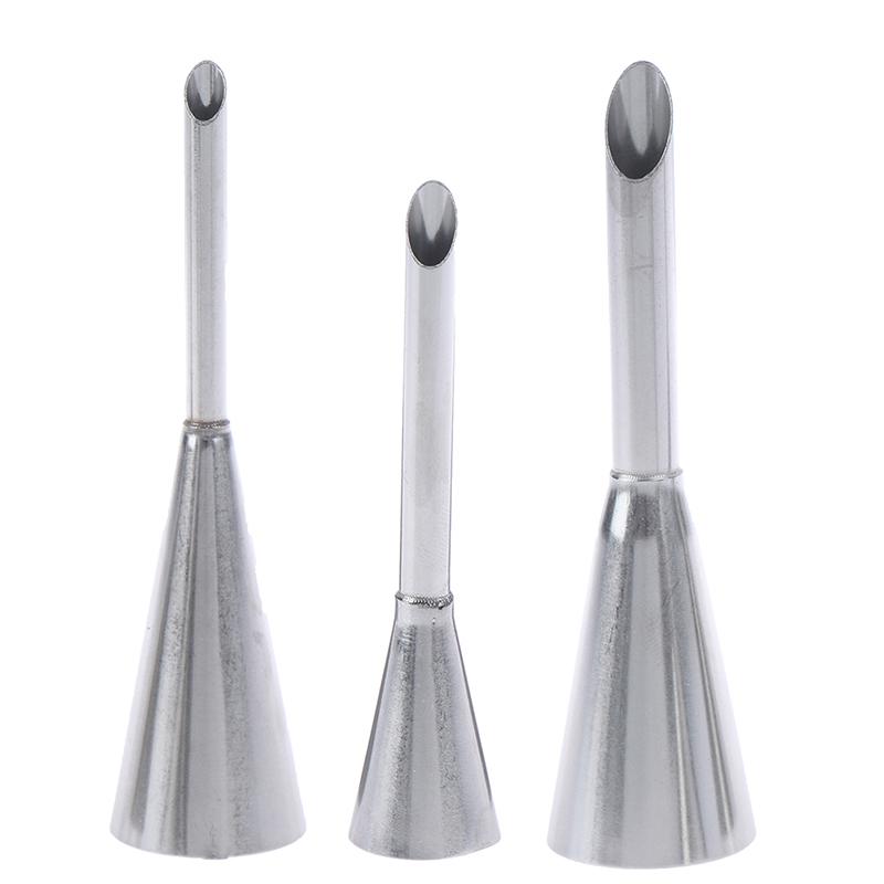 3Pcs Puff Piping Nozzles Stainless Steel Cake Decor Tips Pastry Piping Nozzles