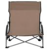 Folding Beach Chairs - vidaXL - Taupe - Oxford Fabric - Steel - Set of 2