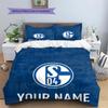 FC Schalke 04 Custom Name Pattern Bedding,Quilt Set Quilt Cover Pillowcase Home Birthday Gift(1 * Duvet Cover + 2 * Pillowcase, Without Core)
