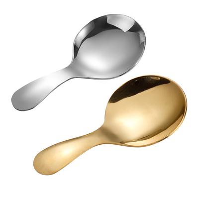 Niedlicher Edelstahl Löffel Kurzer Griff Gold Eis Tee Kaffee Löffel Kinderlöffel Küche Gewürz Schaufel