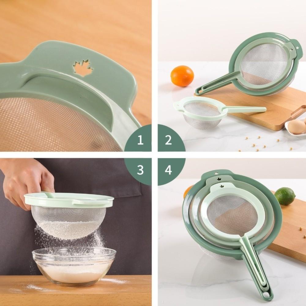 Handheld Flour Sifter Set Fine Mesh Kitchen Strainer Kitchen Filter Flour Sieve Juice