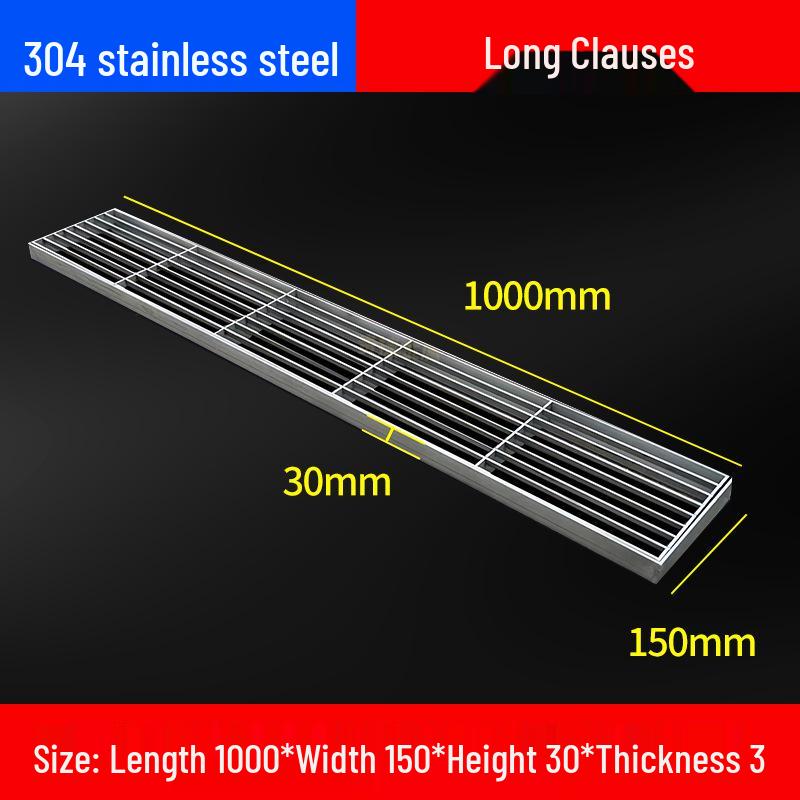 Gitterrostabdeckung aus Edelstahl 304 für Entwässerungsrinnen und Schächte.