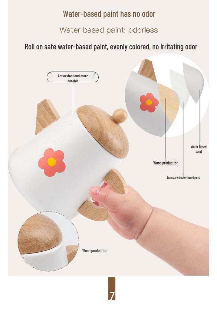 Wooden Afternoon Tea Set for Kids - Educational Role-Playing Toy