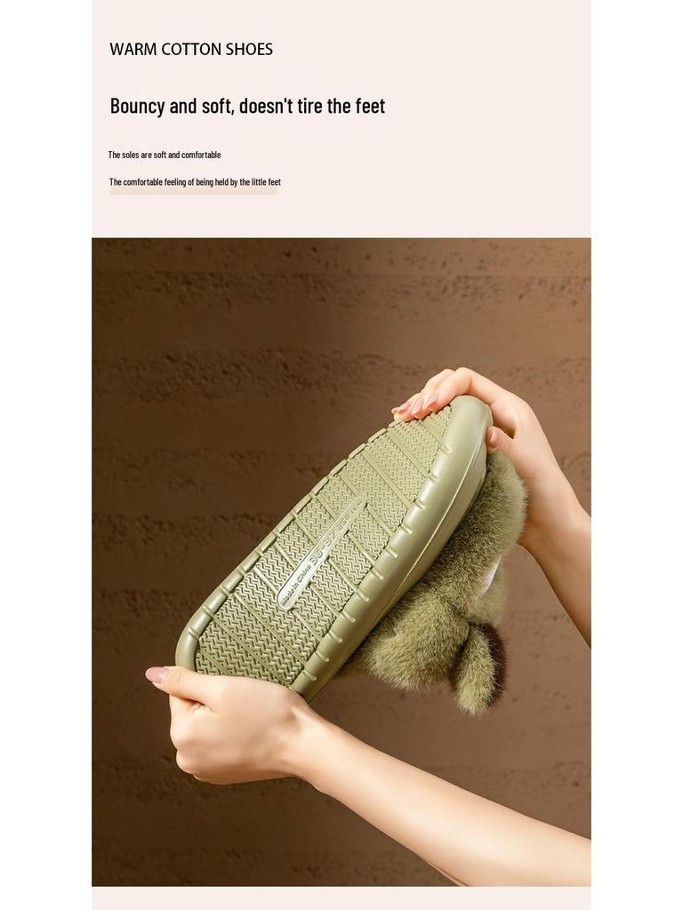 Kids' Cartoon Cotton Slippers - Warm Fleece Lining, Thick Sole, for Boys, Autumn/Winter