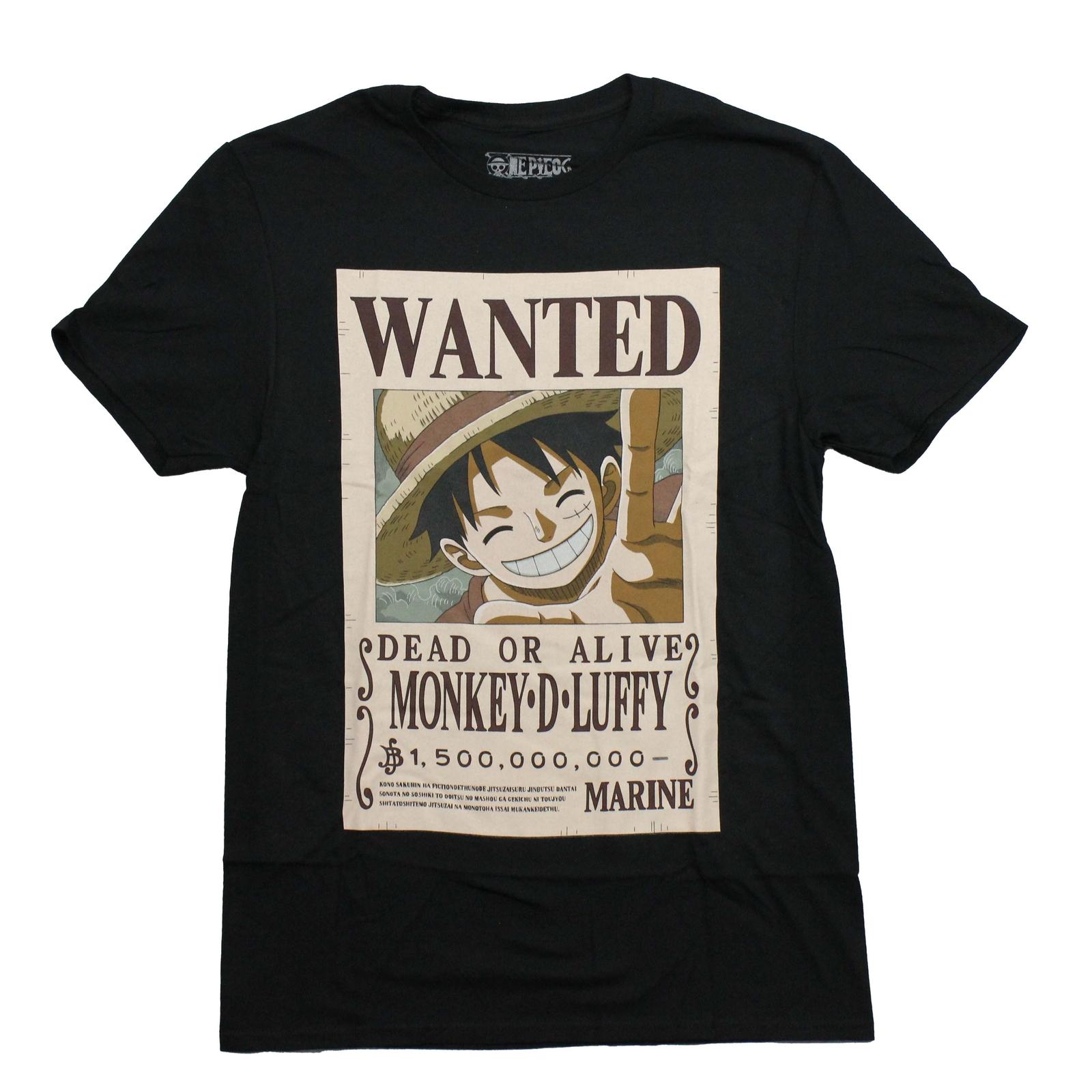 One Piece New Adult T-shirt WANTED Dead or Alive Monkey D. Luffy Poster XL