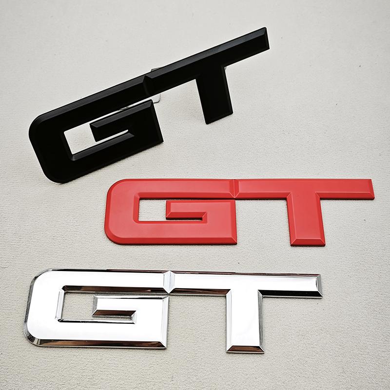 3D Metal Logo GT Car Rear Boot Trunk Emblem Fender Side Front Grille Badge Sticker Decals For Mustang GT Accessories